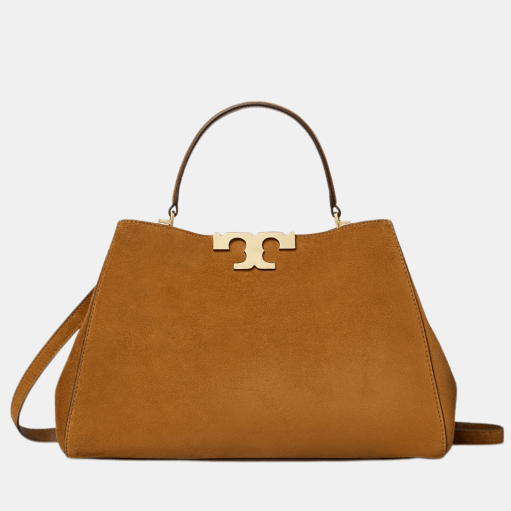 Tory Burch Eleanor Suede Satchel (Caramel) - DIVA ONLINE STORE
