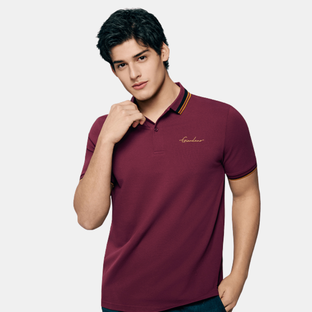 Giordano Signature Embroidery Polo Shirt (Red) - DIVA ONLINE STORE