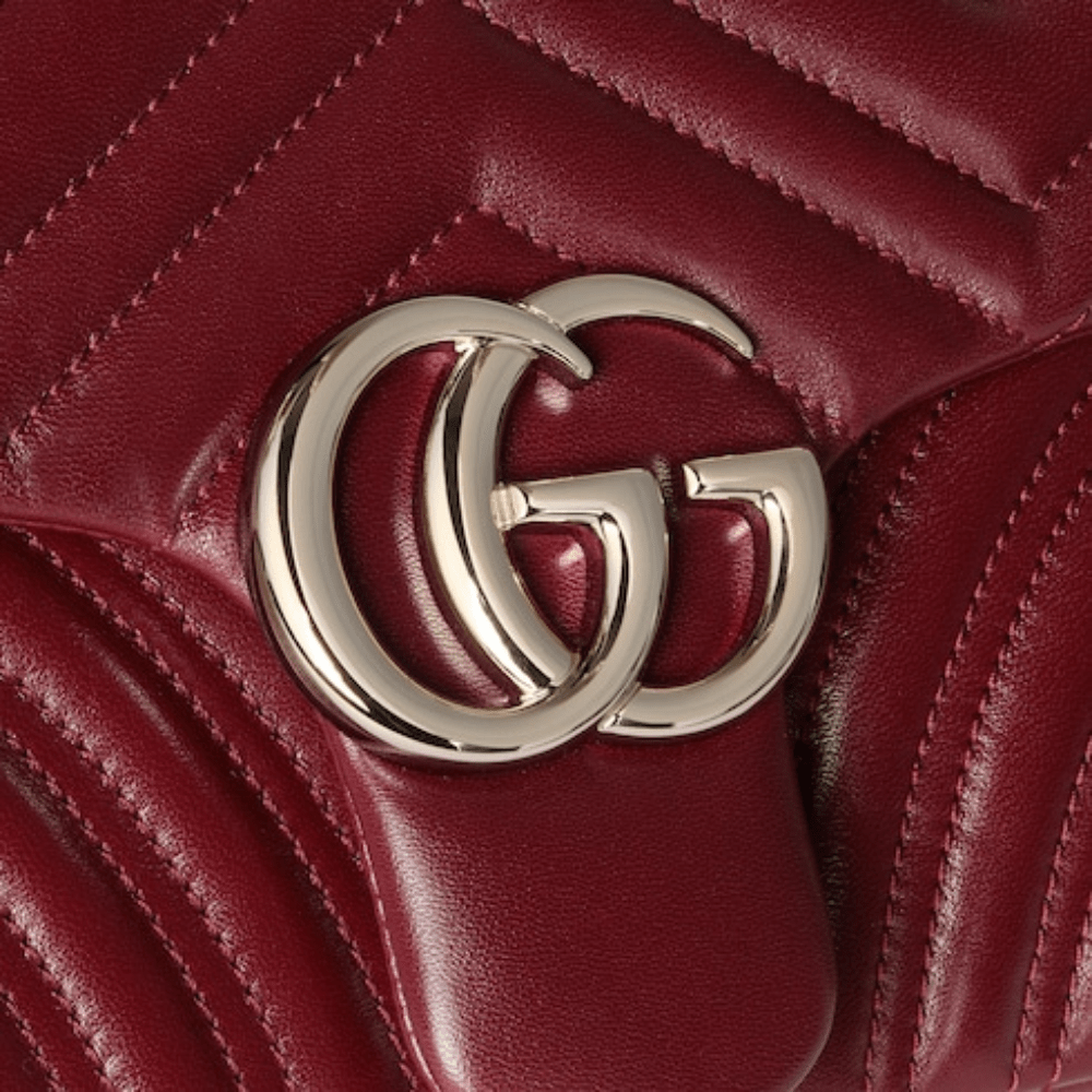 Gucci GG Marmont Medium Shoulder Bag In Rosso Ancora Red Leather - DIVA ONLINE STORE