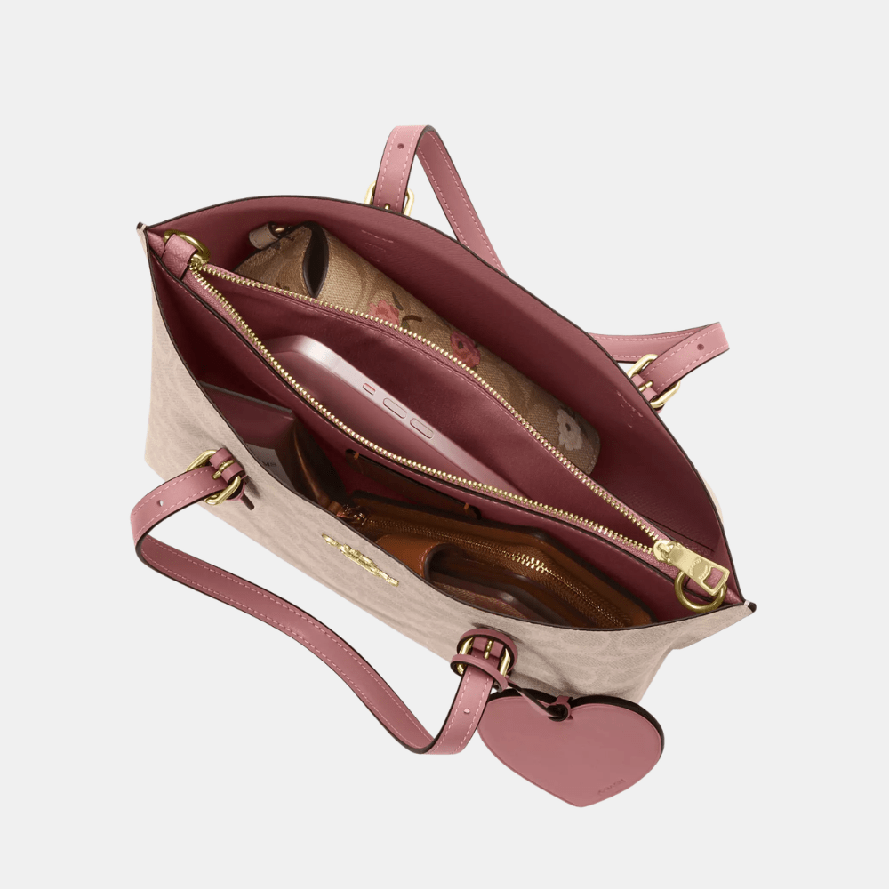 Coach Mollie Tote Bag 25 In Signature Canvas With Heart Charm - DIVA ONLINE STORE