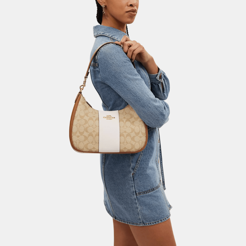 Coach Teri Hobo Bag In Signature Canvas With Stripe - DIVA ONLINE STORE