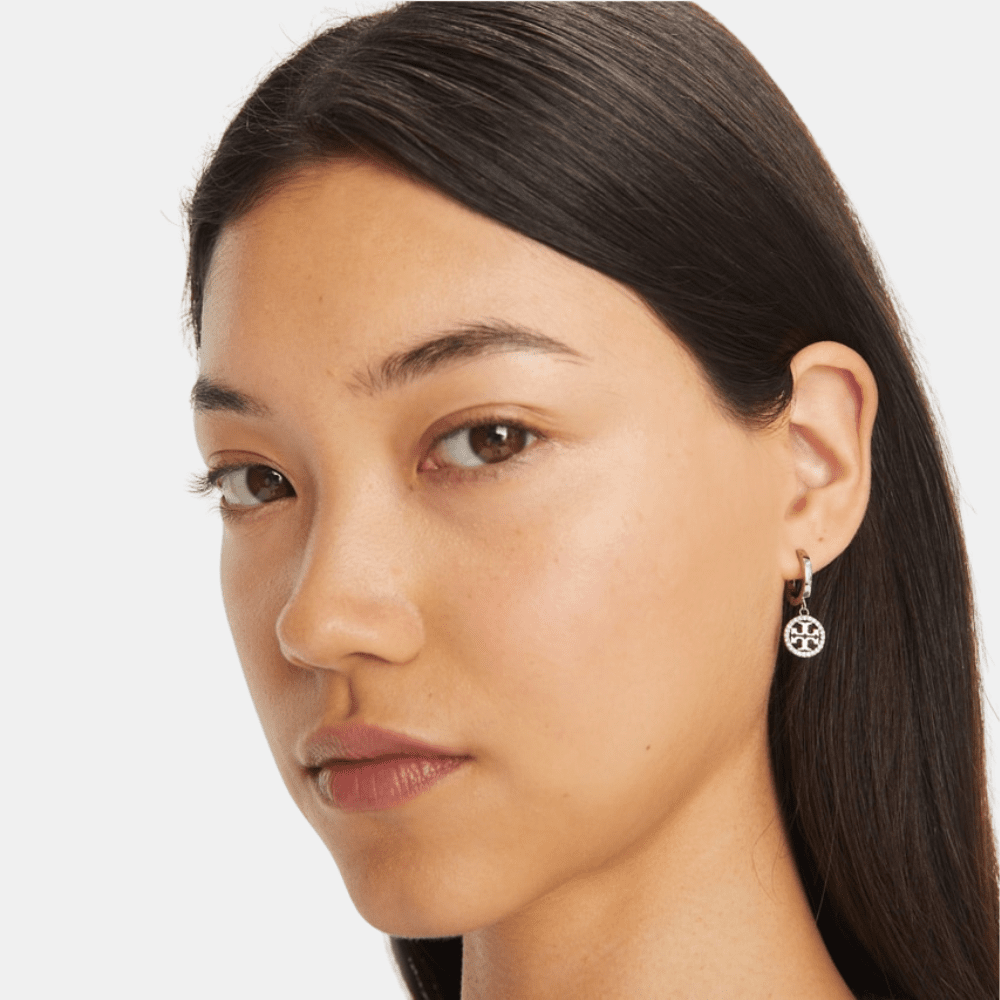 Tory Burch Icon Pavé Hoop Earrings - DIVA ONLINE STORE