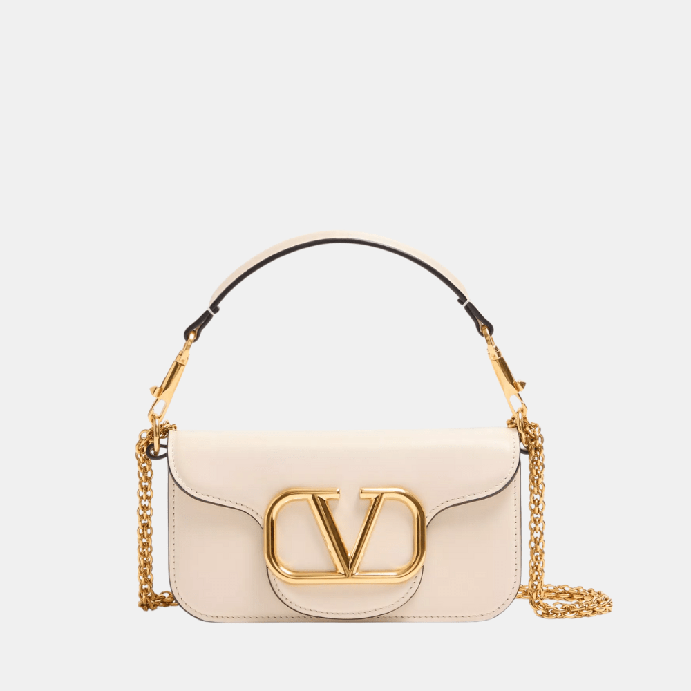 Valentino Garavani Locò Small Shoulder Bag (Light Ivory) - DIVA ONLINE STORE