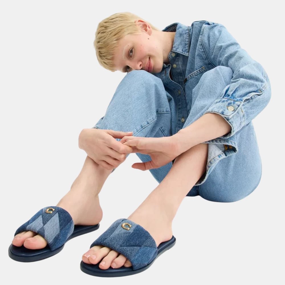 Coach Holly Sandal With Quilting (Denim) - DIVA ONLINE STORE