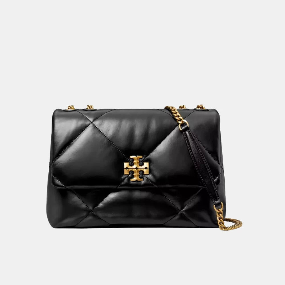 Tory Burch Kira Diamond Quilt Convertible Shoulder Bag (Black) - DIVA ONLINE STORE