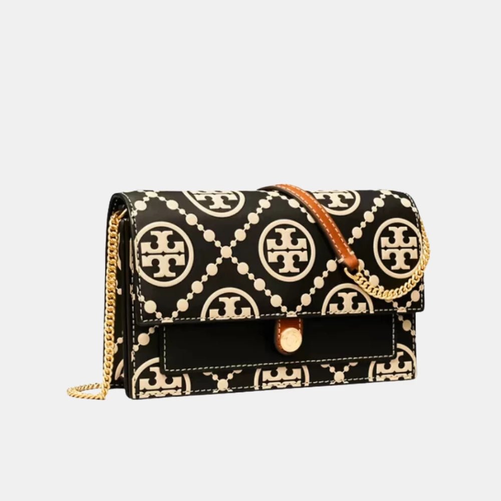 Tory Burch T Monogram Contrast Embossed Wallet On Chain - DIVA ONLINE STORE