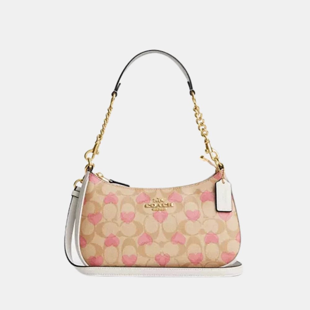 Coach Teri Shoulder Bag in Signature Canvas with Heart Print - DIVA ONLINE STORE