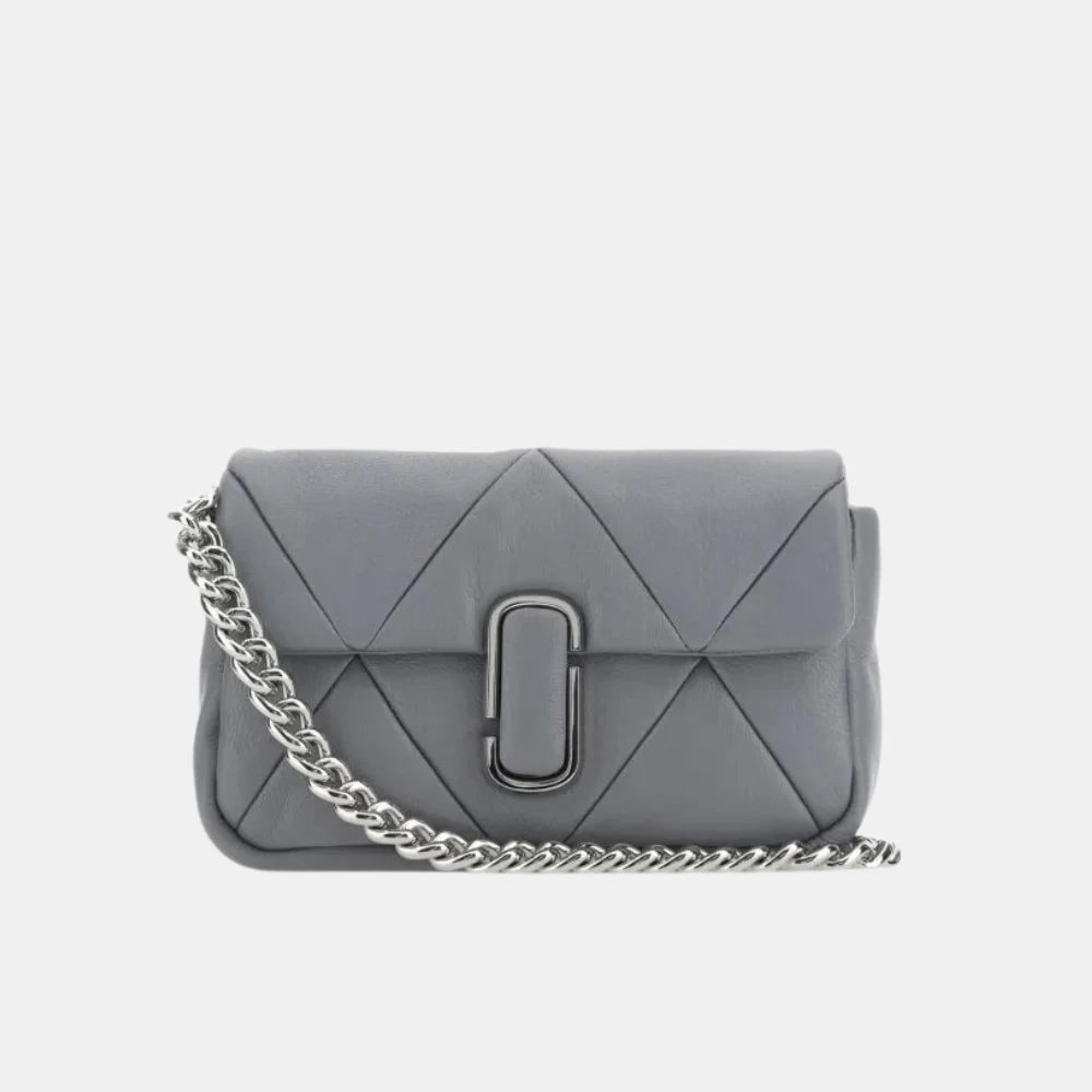 Marc Jacobs Puffy Diamond Quilted J Marc Shoulder Bag (Wolf Grey) - DIVA ONLINE STORE