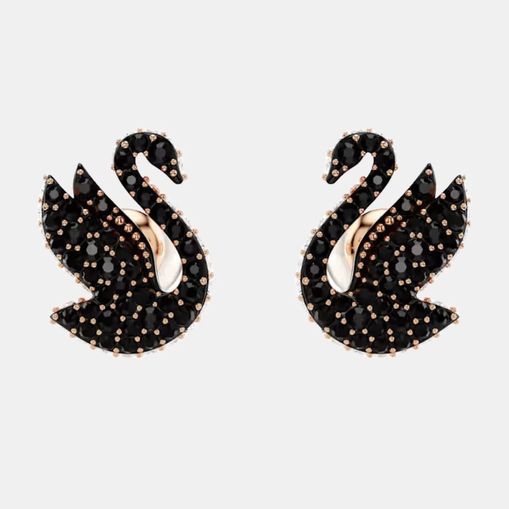 Swarovski Black Swan Stud Earrings - DIVA ONLINE STORE