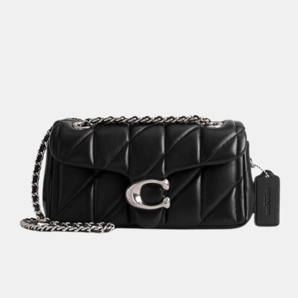 Coach Quilted Tabby Shoulder Bag (Black/Silver) - DIVA ONLINE STORE