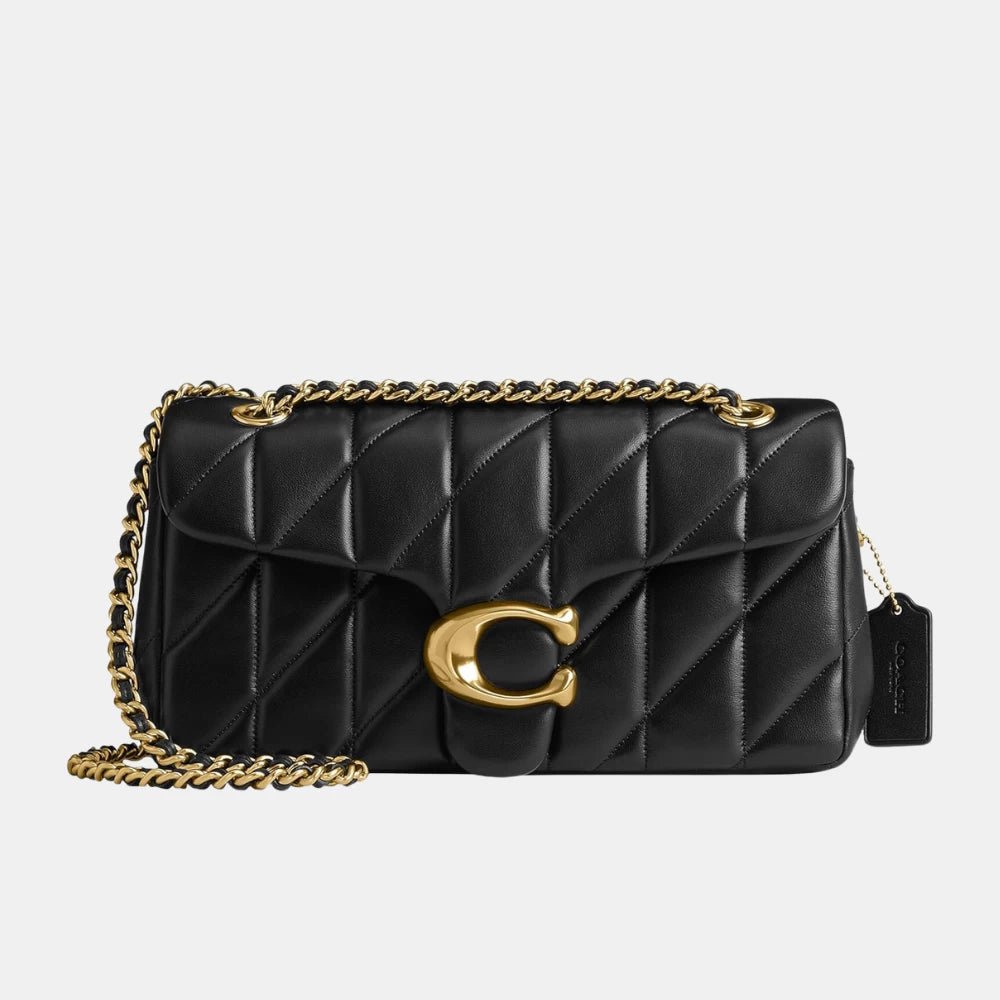 Coach Quilted Tabby Shoulder Bag (Black/Gold) - DIVA ONLINE STORE