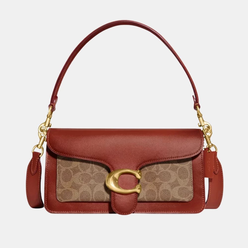Coach Tabby Shoulder Bag In Signature Canvas (Tan/Rust) - DIVA ONLINE STORE