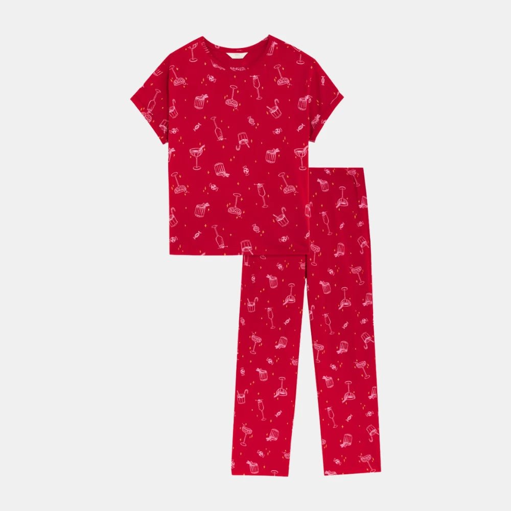 Marks and Spencer Pure Cotton Printed Cropped Pyjama Set - DIVA ONLINE STORE