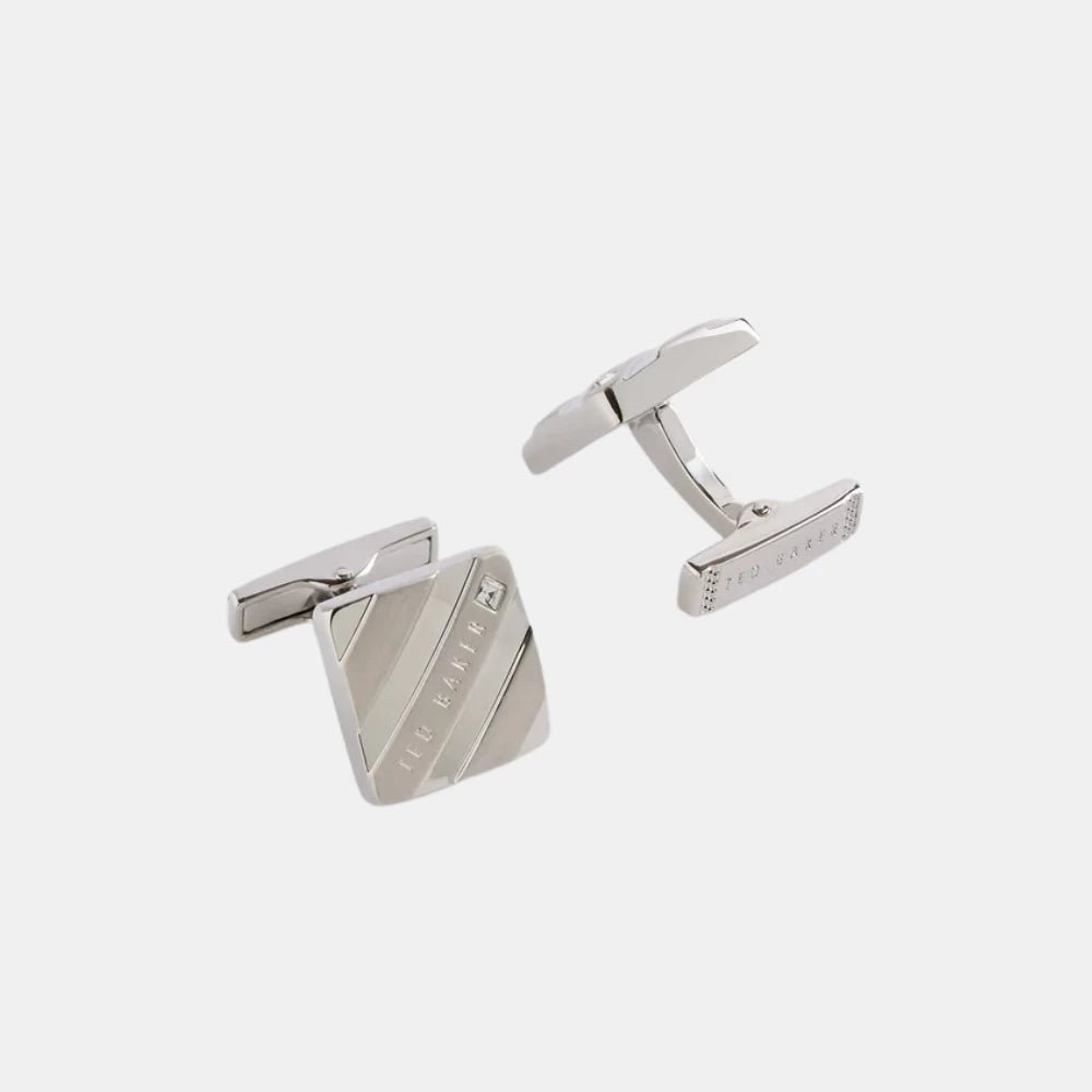 Ted Baker DILLON Striped Cufflinks (Silver) - DIVA ONLINE STORE