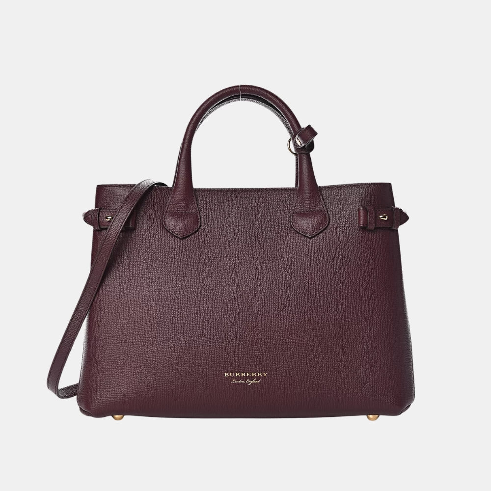 Burberry Medium Banner Tote Bag (Maroon) - DIVA ONLINE STORE