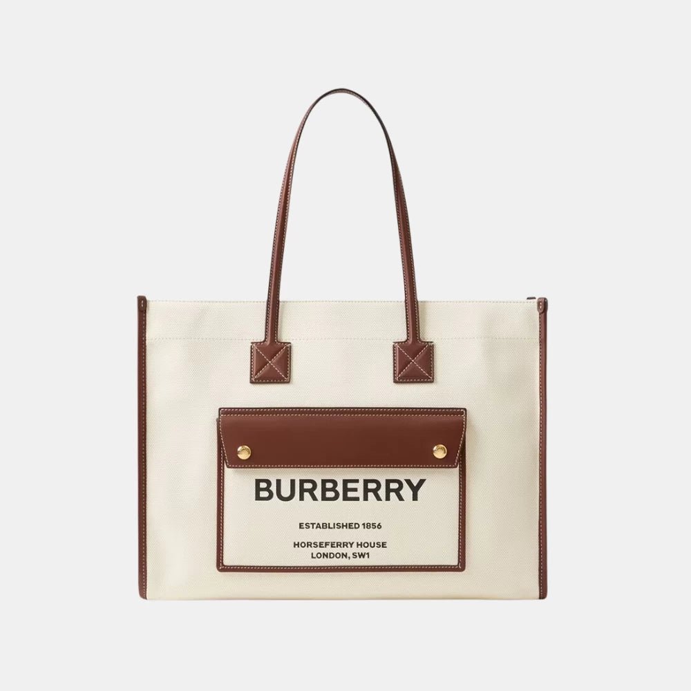 Burberry Medium Freya Tote in Canvas and Leather - DIVA ONLINE STORE