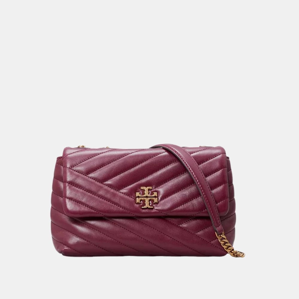 Tory Burch Kira Chevron Small Convertible Handbag (Imperial Garnet) - DIVA ONLINE STORE