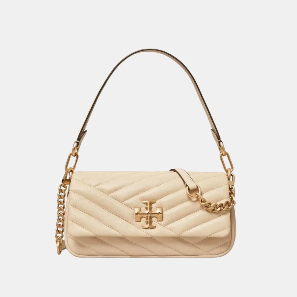 Tory Burch Kira Chevron Small Shoulder Flap Bag (New Cream) - DIVA ONLINE STORE