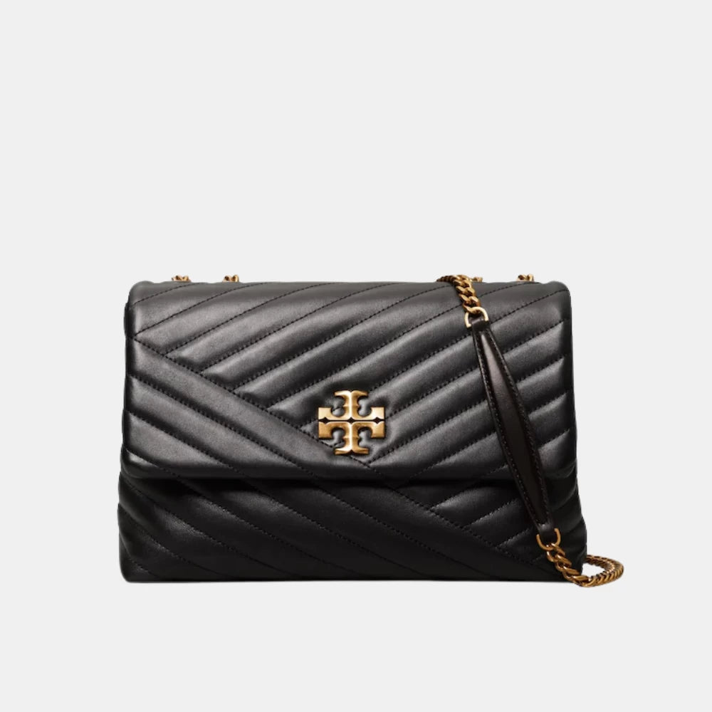 Tory Burch Kira Chevron Convertible Shoulder Bag (Black) - DIVA ONLINE STORE