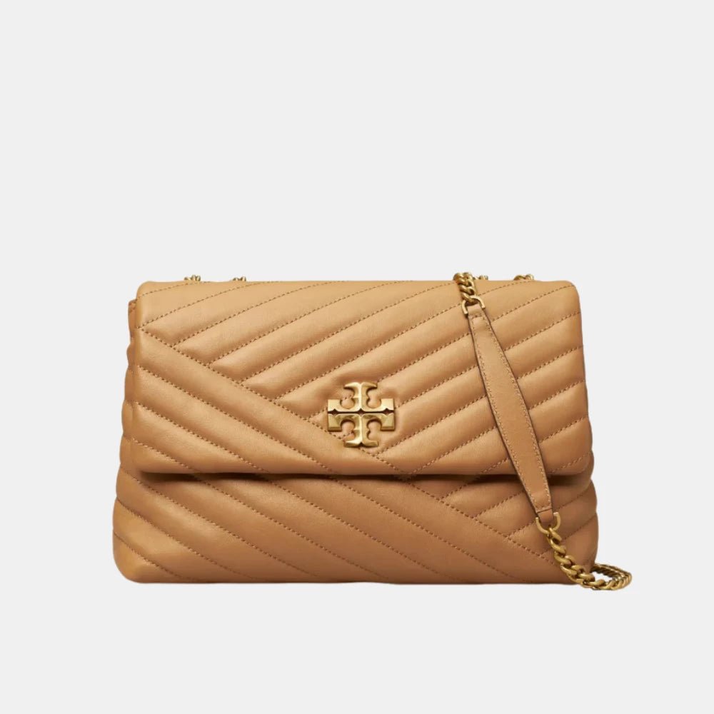 Tory Burch Kira Chevron Convertible Shoulder Bag (Dusty Almond) - DIVA ONLINE STORE