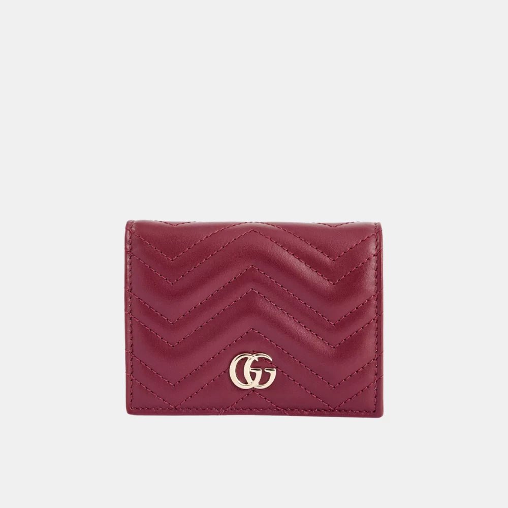 Gucci GG Marmont Card Case Wallet (Red) - DIVA ONLINE STORE