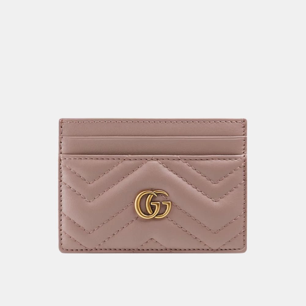 Gucci GG Marmont Card Case (Dusty Pink) - DIVA ONLINE STORE