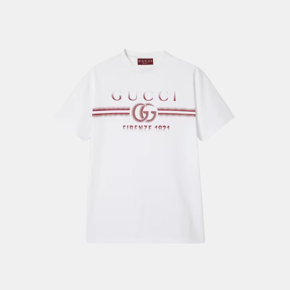 Gucci T-Shirt With Red Gucci Print - DIVA ONLINE STORE