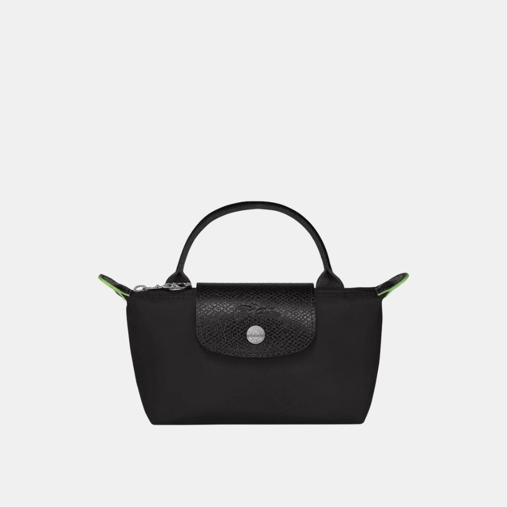 Longchamp Le Pliage Green Pouch With Handle - DIVA ONLINE STORE