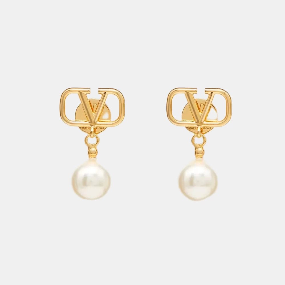 Valentino VLogo Earrings With Swarovski Pearls - DIVA ONLINE STORE