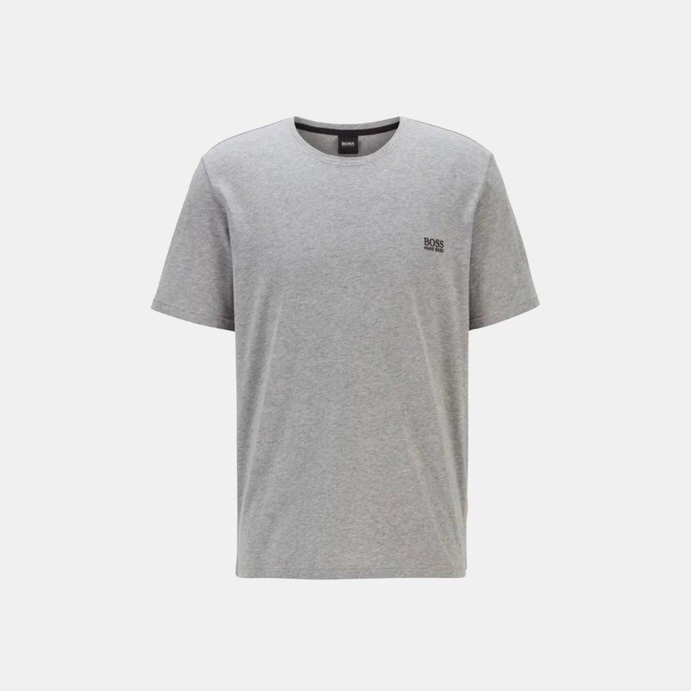 Hugo Boss Grey Logo Embroidered T-Shirt - DIVA ONLINE STORE