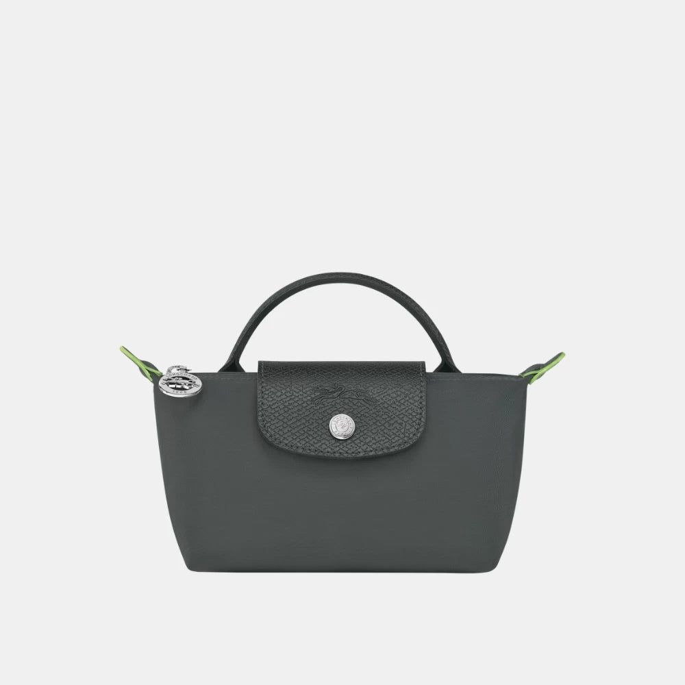 Longchamp Le Pliage Green Pouch With Handle - DIVA ONLINE STORE