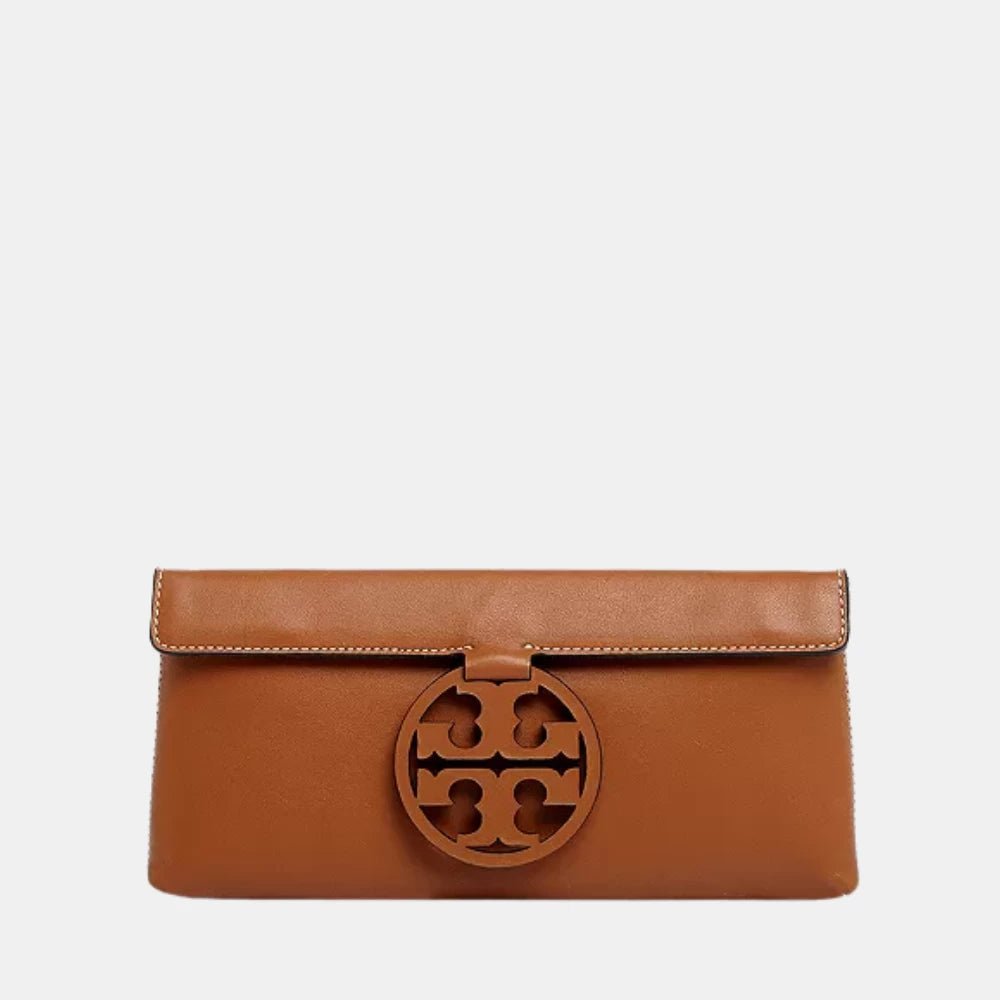 Tory Burch Miller Leather Clutch (Black) - DIVA ONLINE STORE