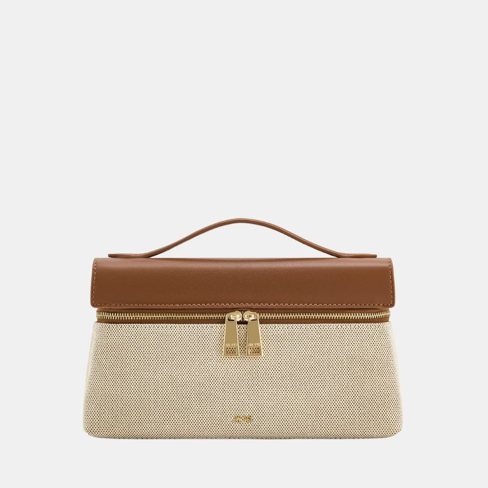JW Pei Thea Top Handle Bag (Brown Canvas) - DIVA ONLINE STORE