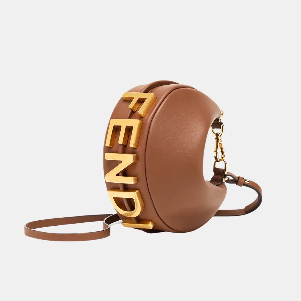 Fendi Fendigraphy Mini Bag in Leather (Brown) - DIVA ONLINE STORE