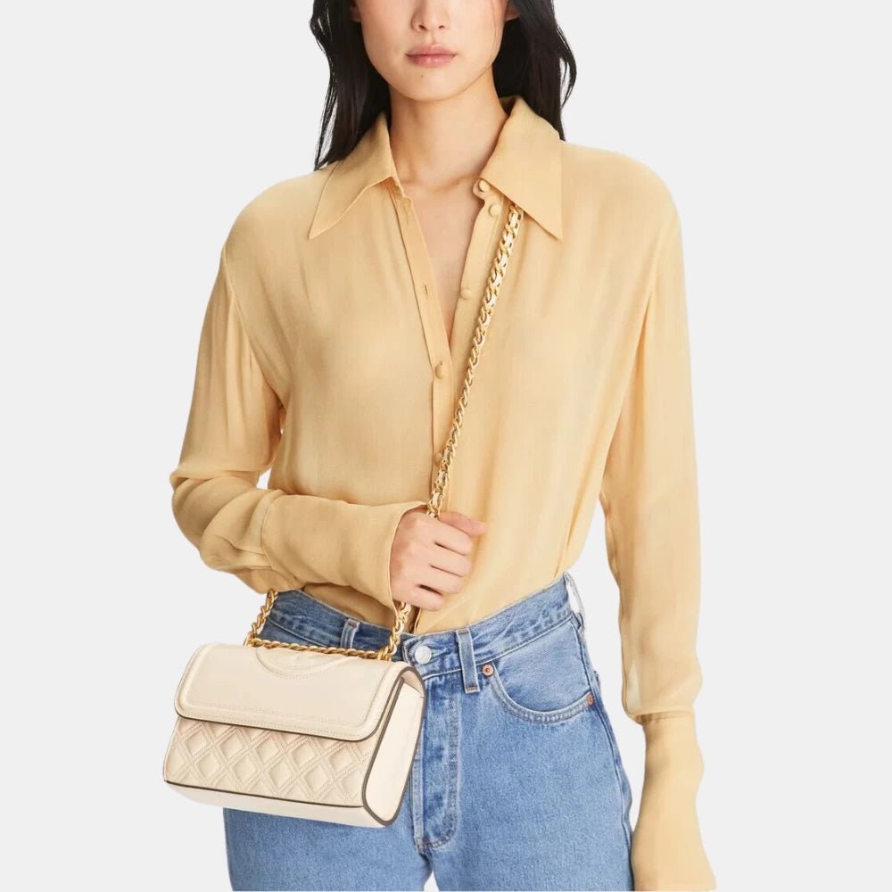 Tory Burch Small Fleming Convertible Shoulder Bag (New Cream) - DIVA ONLINE STORE