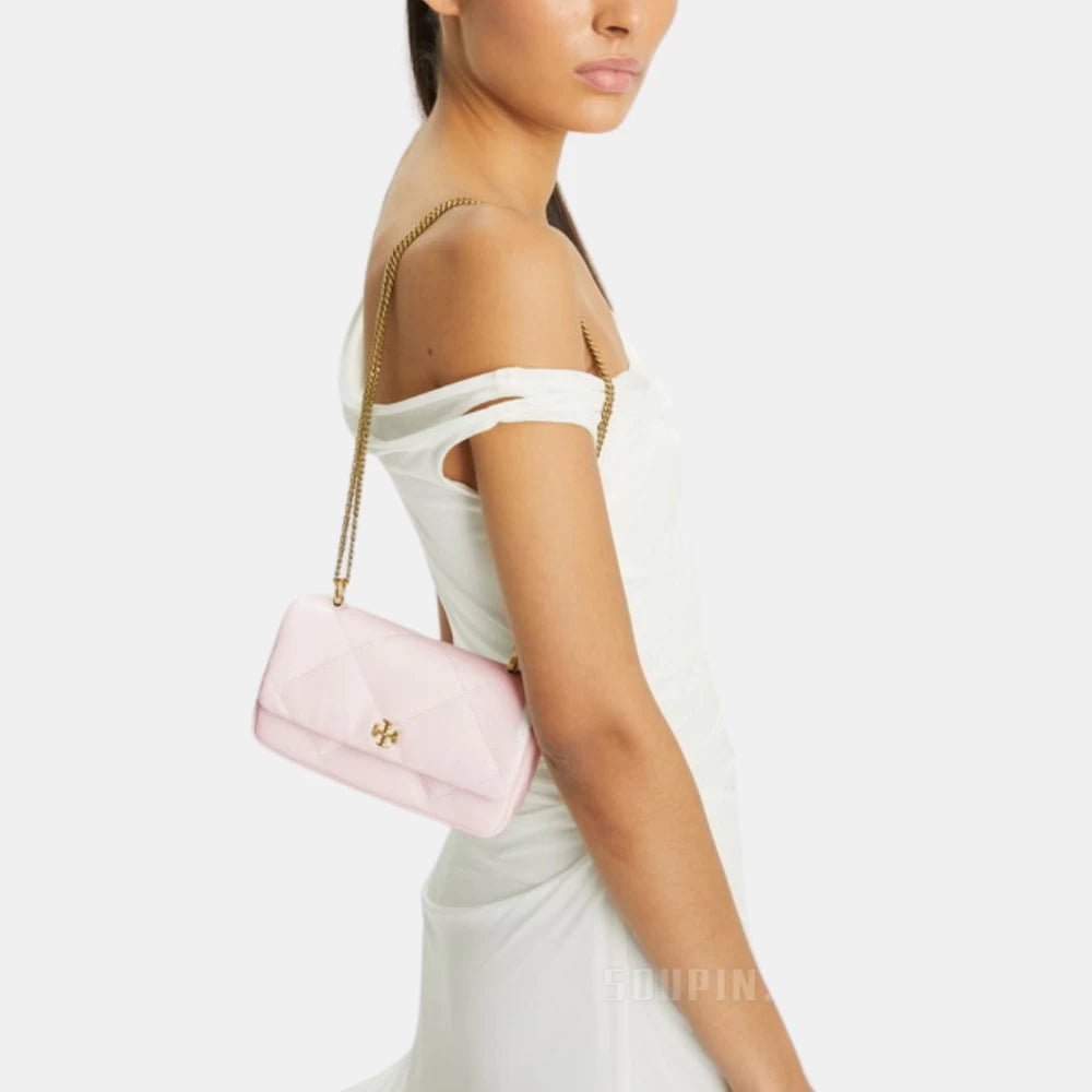 Tory Burch Mini Kira Diamond Quilt Flap Bag (Rose Salt) - DIVA ONLINE STORE