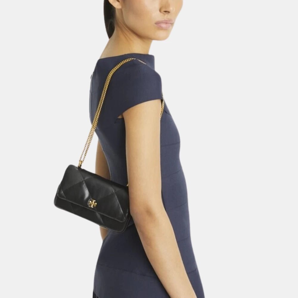 Tory Burch Mini Kira Diamond Quilt Flap Bag (Black) - DIVA ONLINE STORE