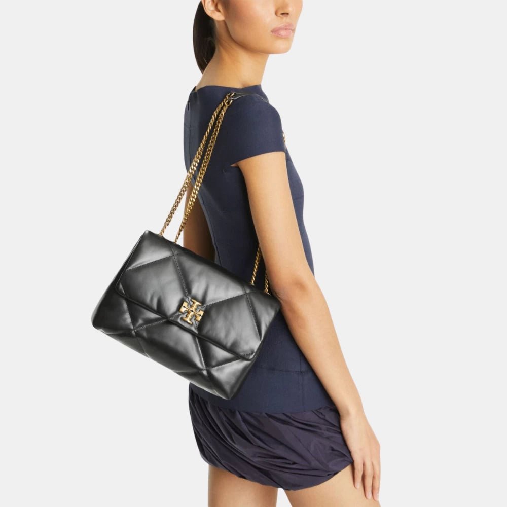 Tory Burch Kira Small Diamond Quilt Convertible Shoulder Bag (Black) - DIVA ONLINE STORE