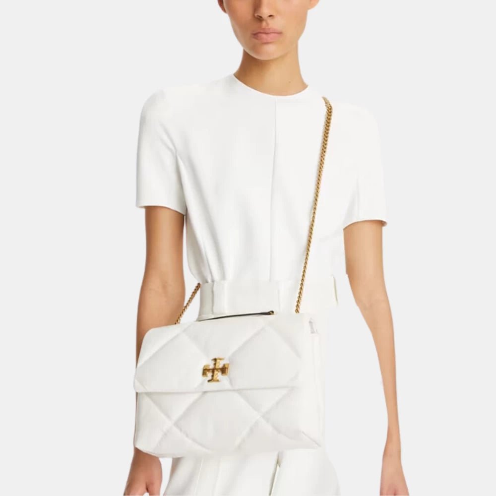 Tory Burch Kira Diamond Quilt Convertible Shoulder Bag (Blanc) - DIVA ONLINE STORE