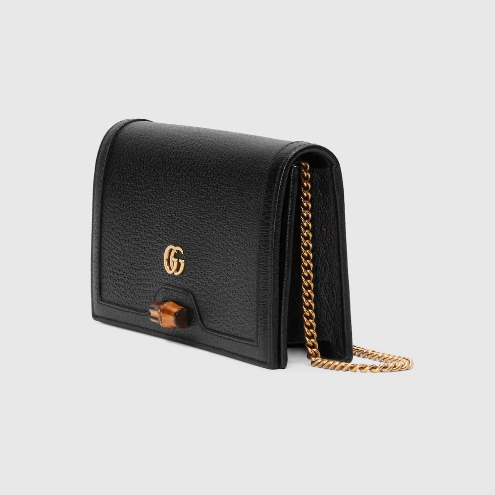 Gucci Diana Mini Bag With Bamboo (Black) - DIVA ONLINE STORE