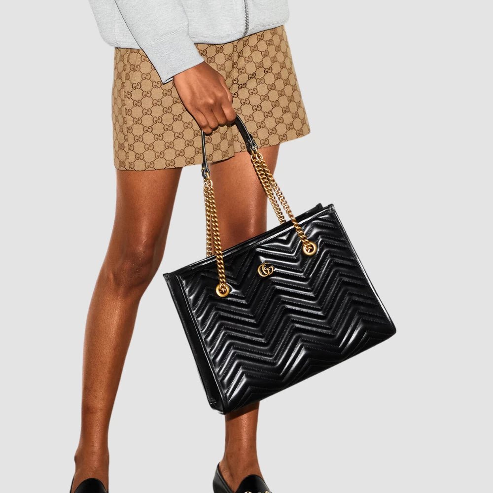 Gucci GG Marmont Medium Tote Bag (Black) - DIVA ONLINE STORE