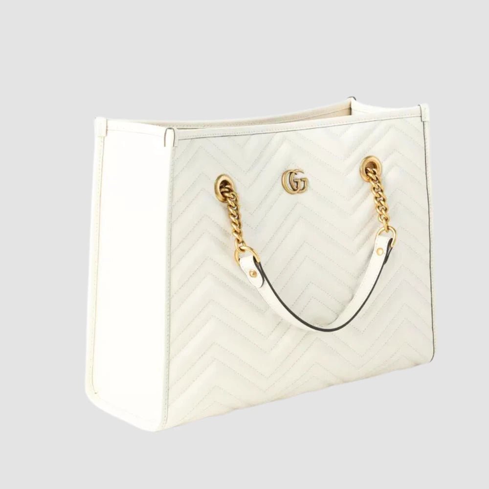 Gucci GG Marmont Medium Tote Bag (White) - DIVA ONLINE STORE