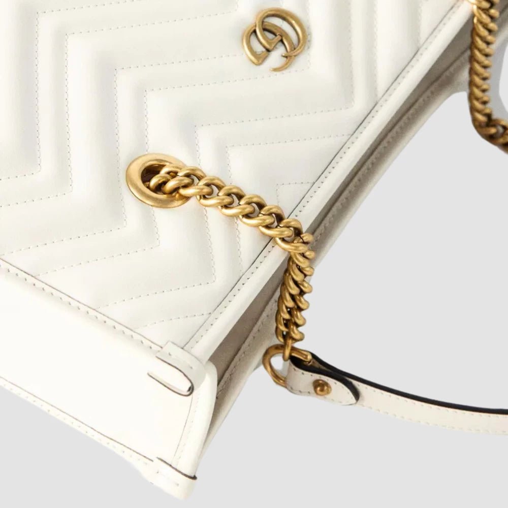 Gucci GG Marmont Medium Tote Bag (White) - DIVA ONLINE STORE