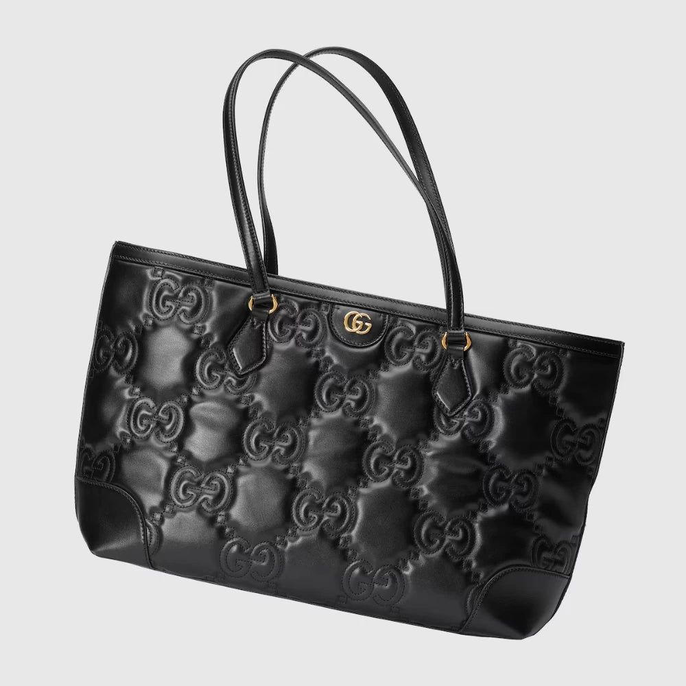 Gucci Medium Matelassé Leather Tote Bag (Black) - DIVA ONLINE STORE