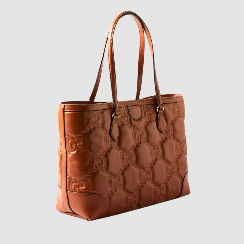 Gucci Medium Matelassé Leather Tote Bag (Tan) - DIVA ONLINE STORE