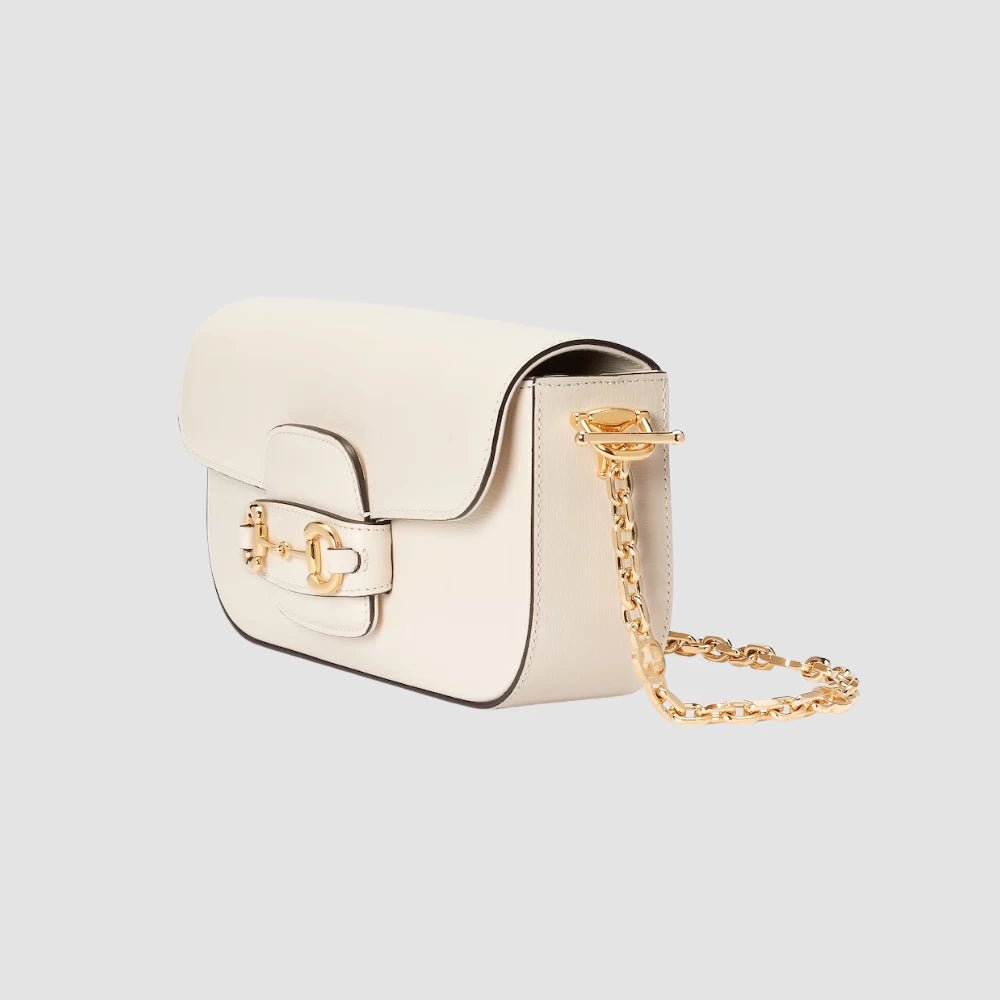 Gucci Horsebit 1955 Small Shoulder Bag (White) - DIVA ONLINE STORE