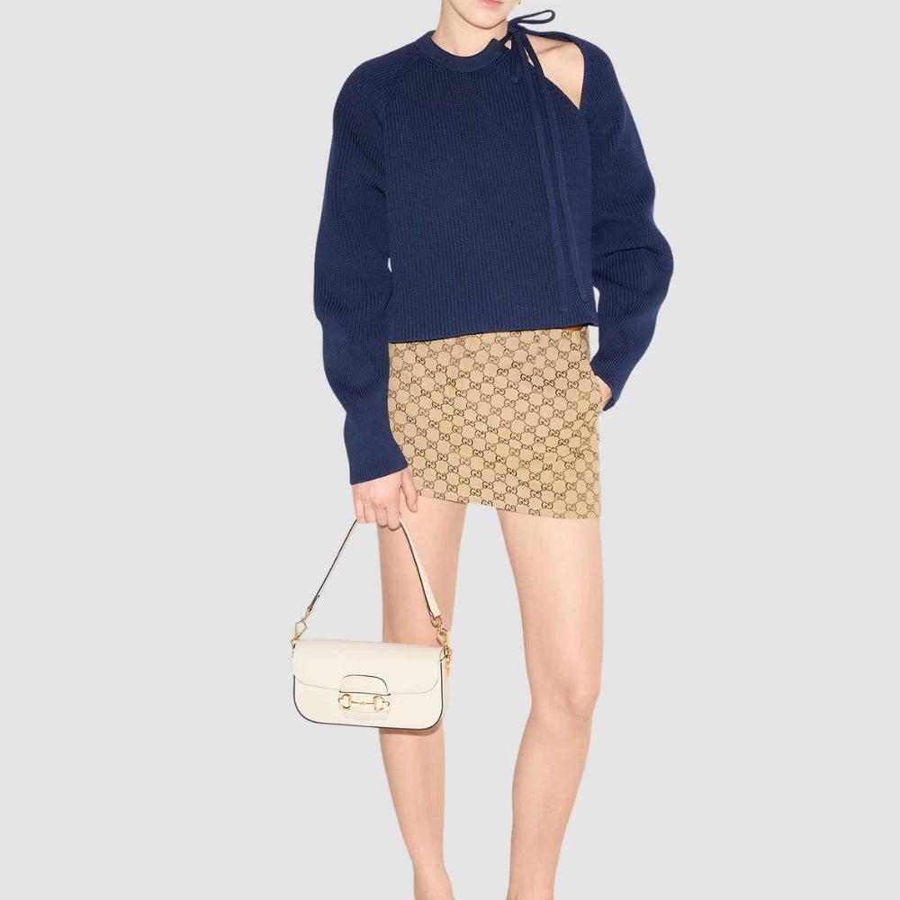 Gucci Horsebit 1955 Small Shoulder Bag (White) - DIVA ONLINE STORE