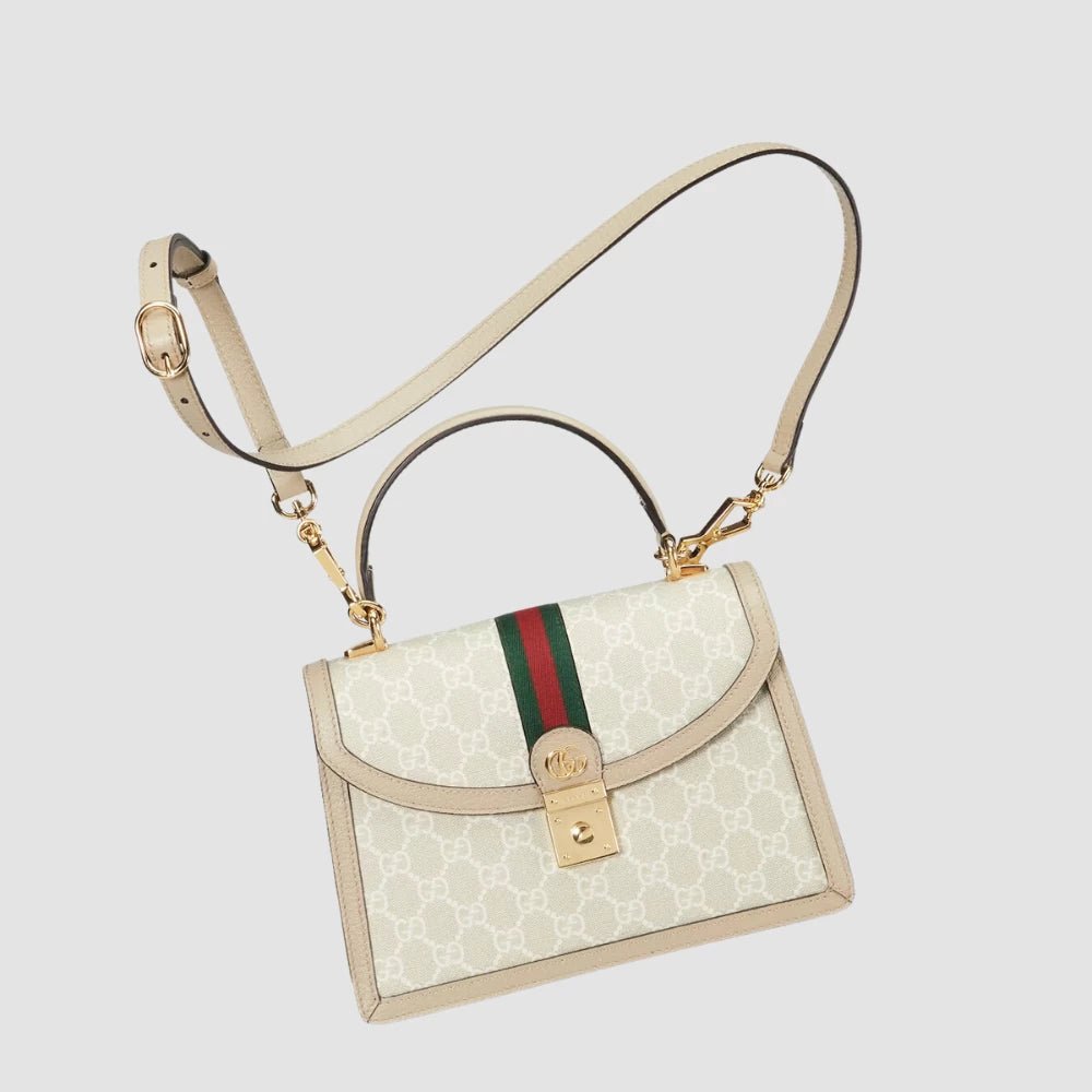 Gucci Ophidia Small Top Handle Bag (Beige/White) - DIVA ONLINE STORE
