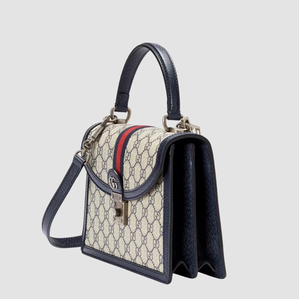 Gucci Ophidia Small Top Handle Bag (Beige/Blue) - DIVA ONLINE STORE