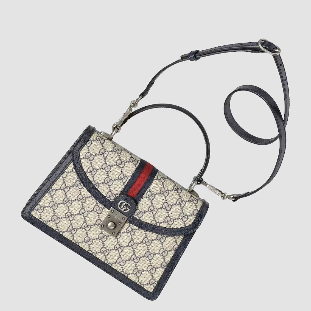 Gucci Ophidia Small Top Handle Bag (Beige/Blue) - DIVA ONLINE STORE